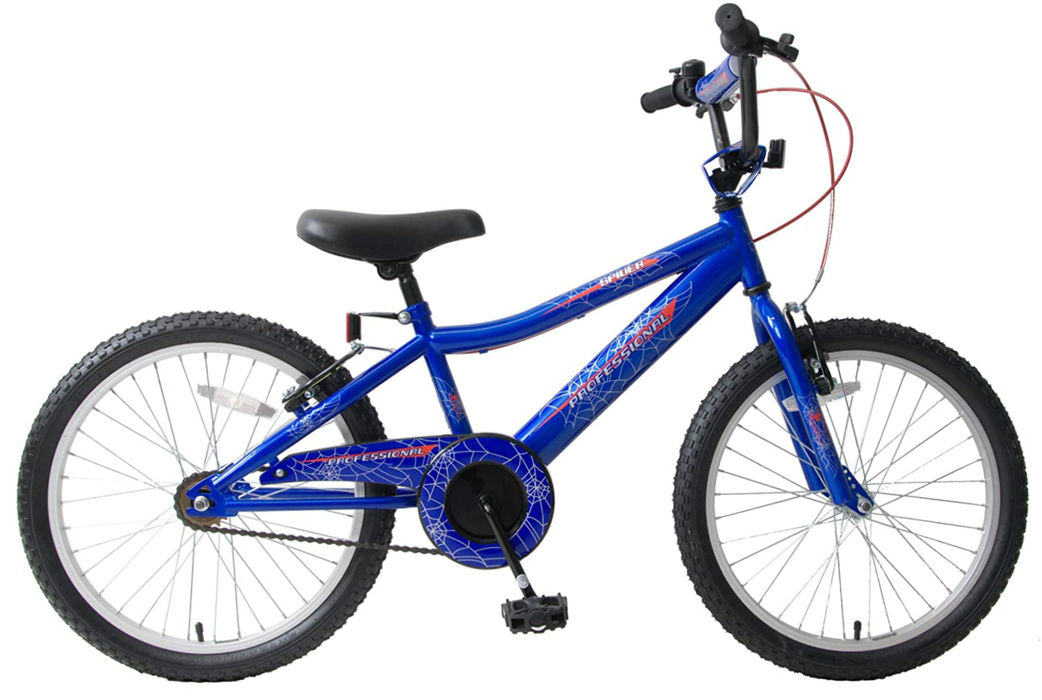 Ammaco Spider 18" Wheel Kids Childs Boys BMX Blue & Red Bike Bicycle Age 6 +