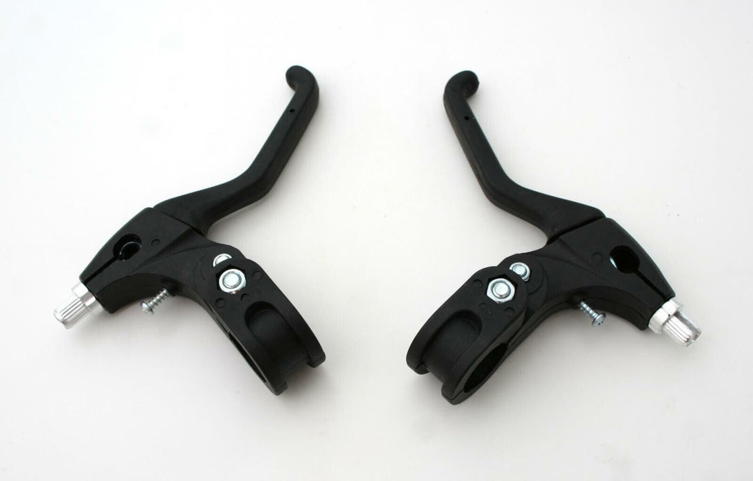 Pair 22.2mm Black Ergonomic V-Brake Levers For Kids Bike / Bicycle