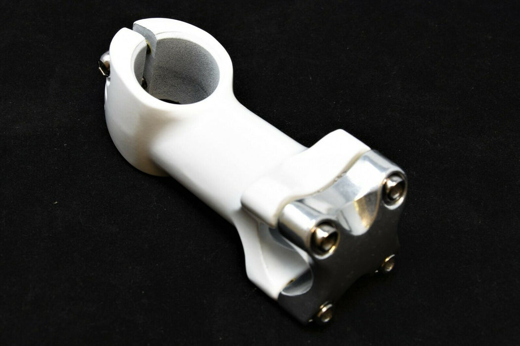 1 1/8" ALLOY WHITE 100mm REACH A-HEAD HANDLEBAR STEM 4 BOLT CLAMP 15 DEGREE RISE