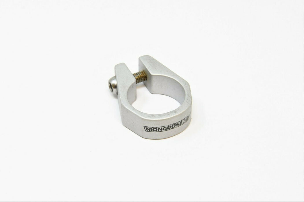 Mongoose Pro BMX, MTB, ATB, Bike 31.8 Mm Alloy Silver Seat Clamp For 27.2 Post