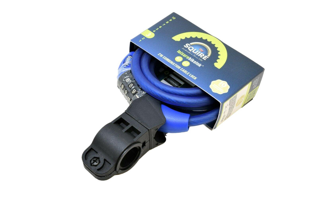 HENRY SQUIRE 216 CYCLE SECURE COIL COMBINATION CABLE LOCK BIKE SECURITY BLUE