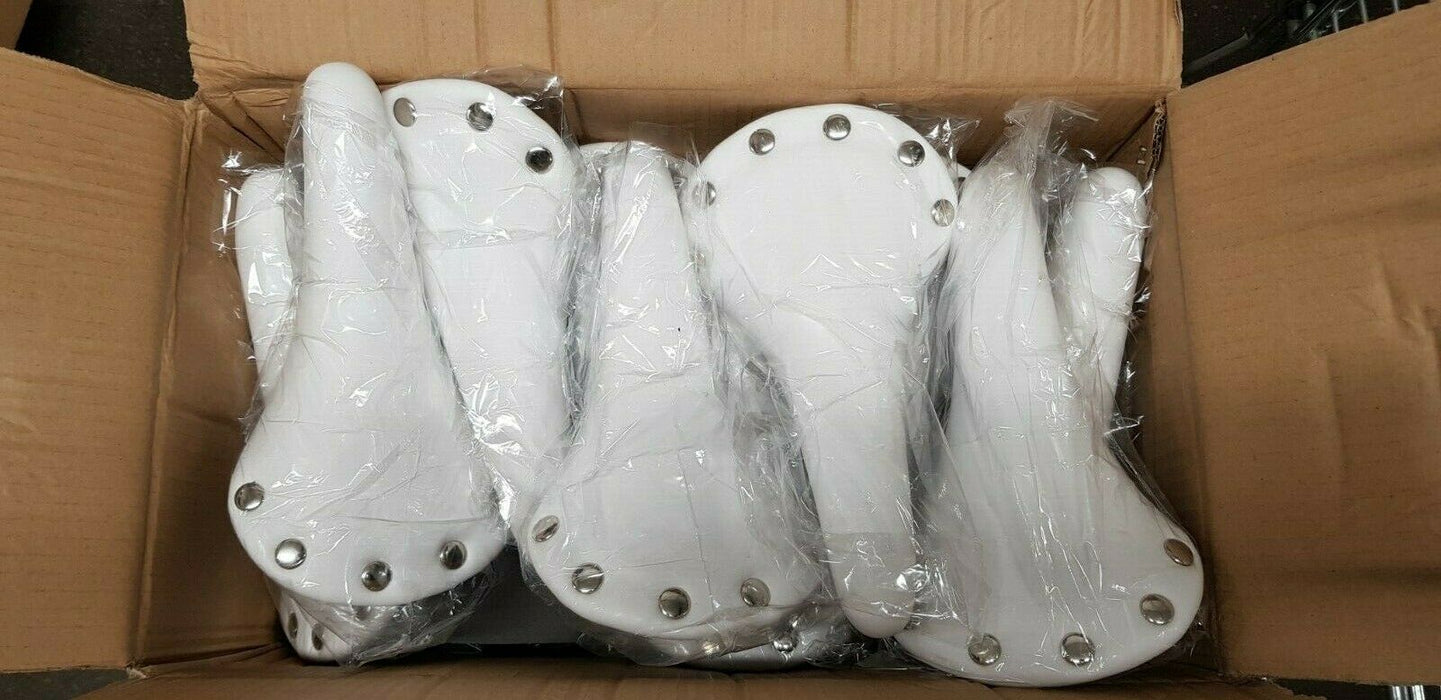 Wholesale Joblot Of 25 Adult Traditional Retro Style Riveted Saddles White 270mm