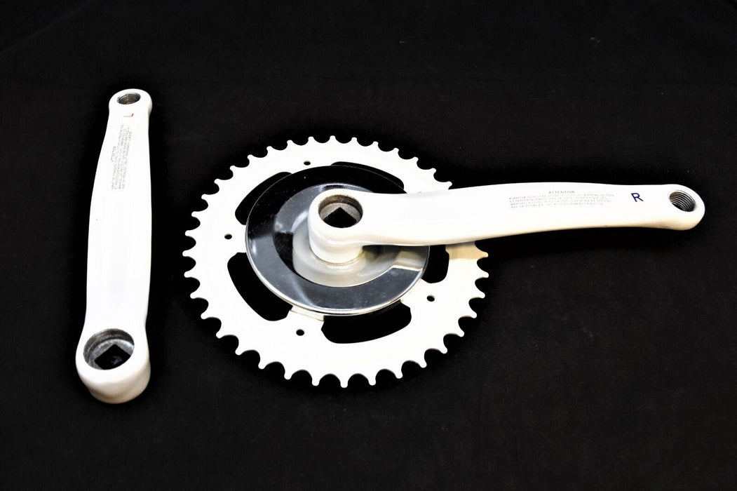 38 Teeth 170mm 1/8 3/32” Cotterless Chainwheel & Crank Set White For Nexus Etc