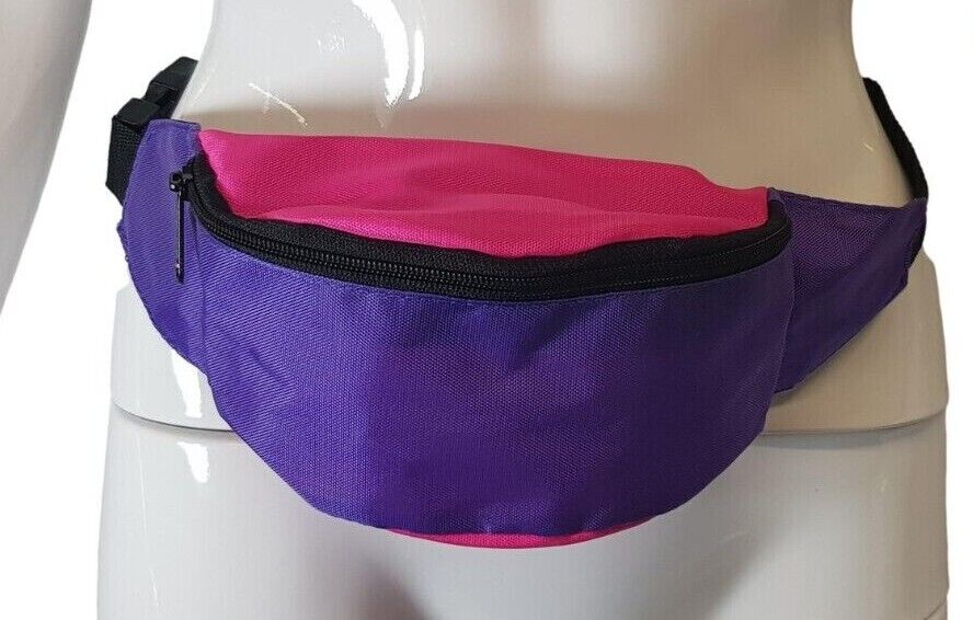 Fanny Pack Festival Bum Bag For Jogging Walking Cycling Purple Up To 26" Waist