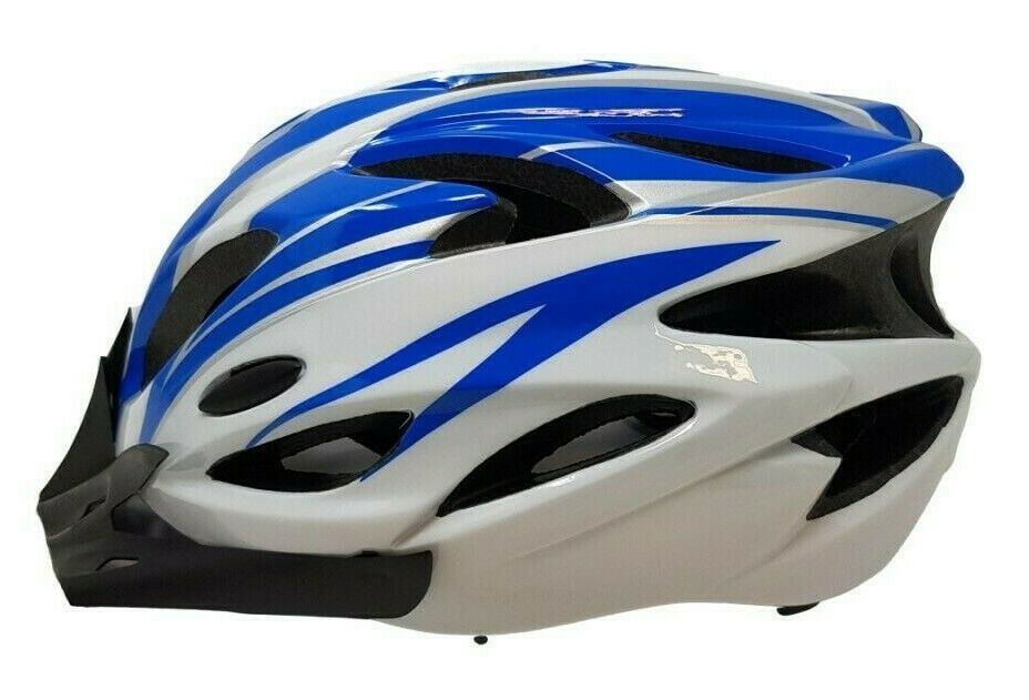 Adult Prolinx In Mould Bicycle Helmet 57 - 63cm Blue & White, Visor & Air Vents