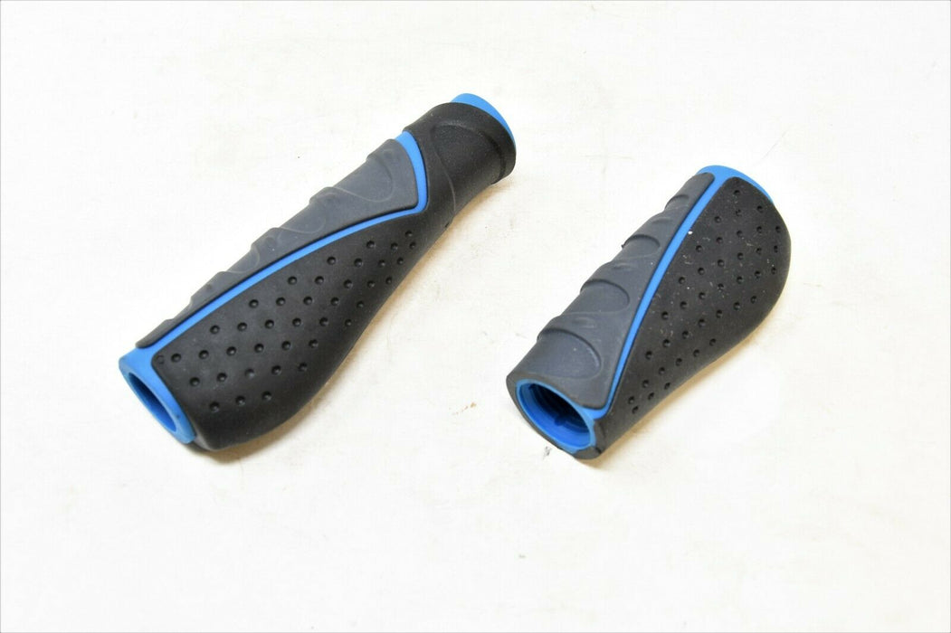 PAIR LENGTH 90MM 135MM COMFORT GRIPSHIFT HANDLEBAR GRIPS BLUE/GREY