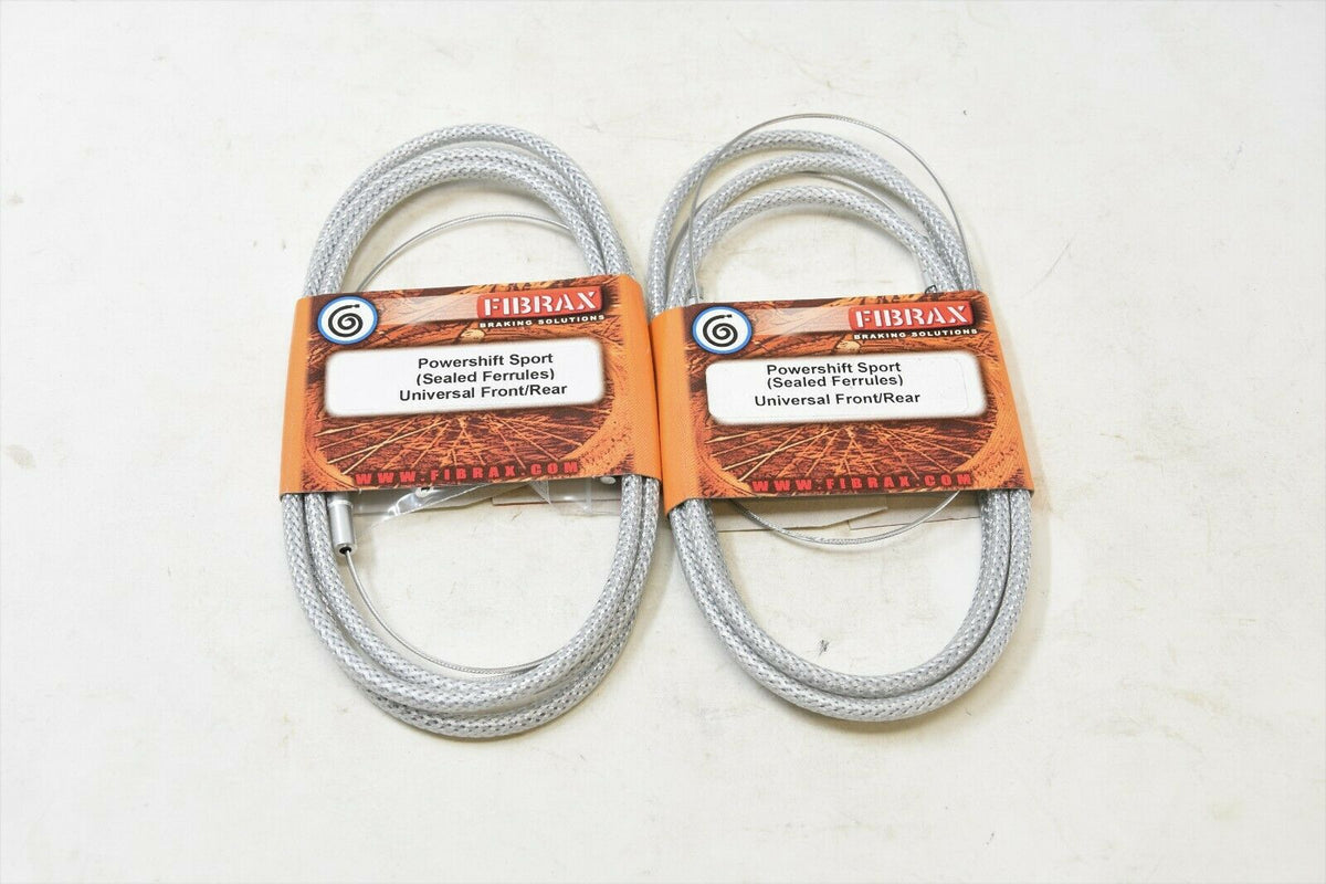 PAIR (2) FIBRAX POWERSHIFT BIKE GEAR CABLE SILVER & STAINLESS INNER WI