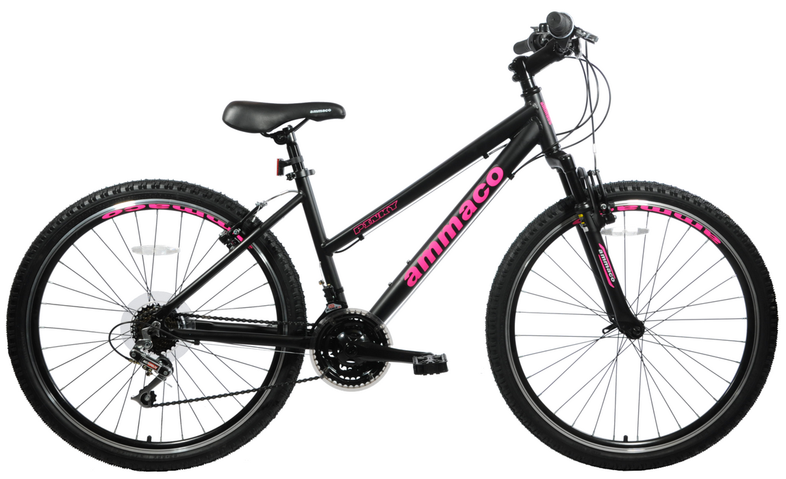 Ammaco 24 Wheel Girls Pinky MTB Front Suspension Bike 14 Alloy Frame