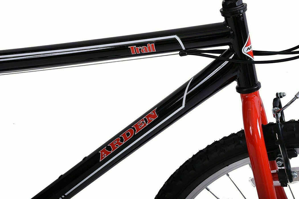 ARDEN TRAIL 24" WHEEL BOYS BLACK & RED FRAME 21 SPEED MOUNTAIN BICYCLE BIKE