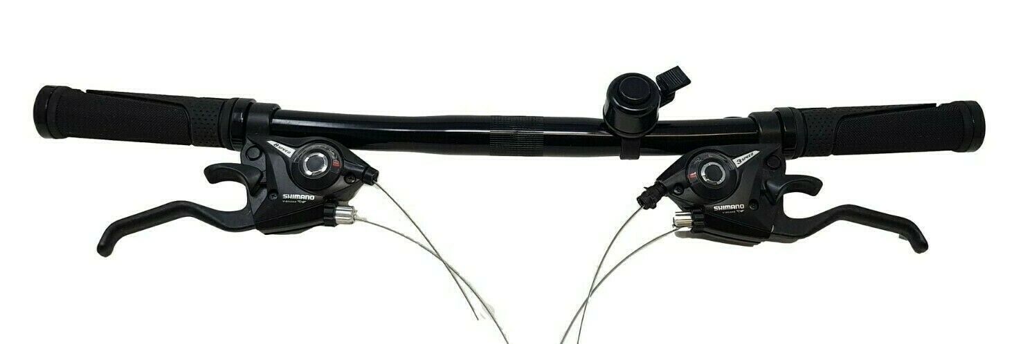24 SPEED EF51 SHIMANO EZI FIRE LEVERS WITH HANDLE BARS GRIPS BELL & INNER CABLES