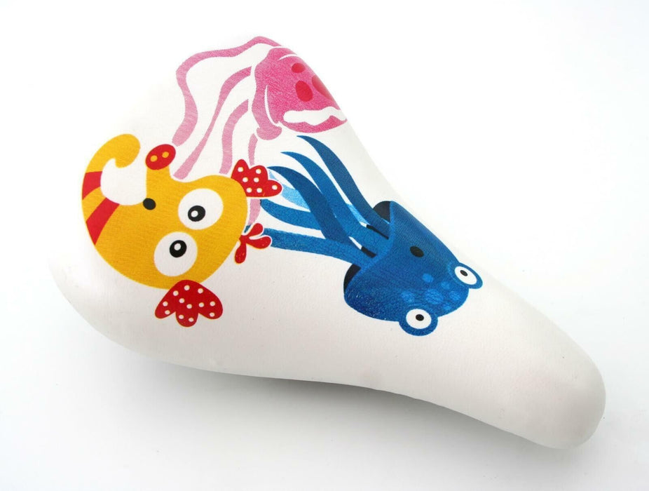 Sea Fish Design Children's Bicycle Kids Comfort Saddle With Seat Post Clamp