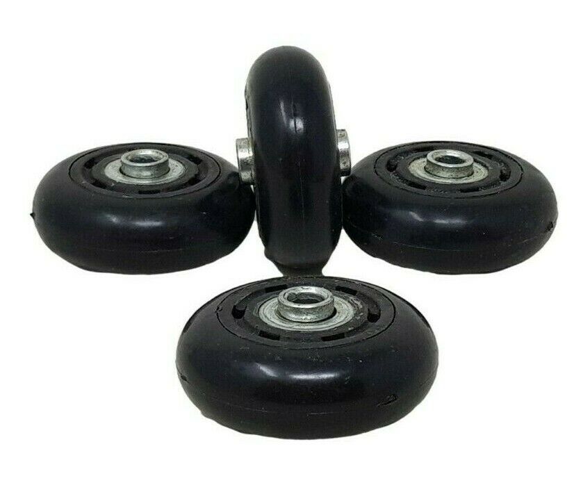 4 X 60MM DIAMETER SOLID RUBBER SMALL WHEELS CASTOR DISPLAY STAND WHEELS 8MM AXLE