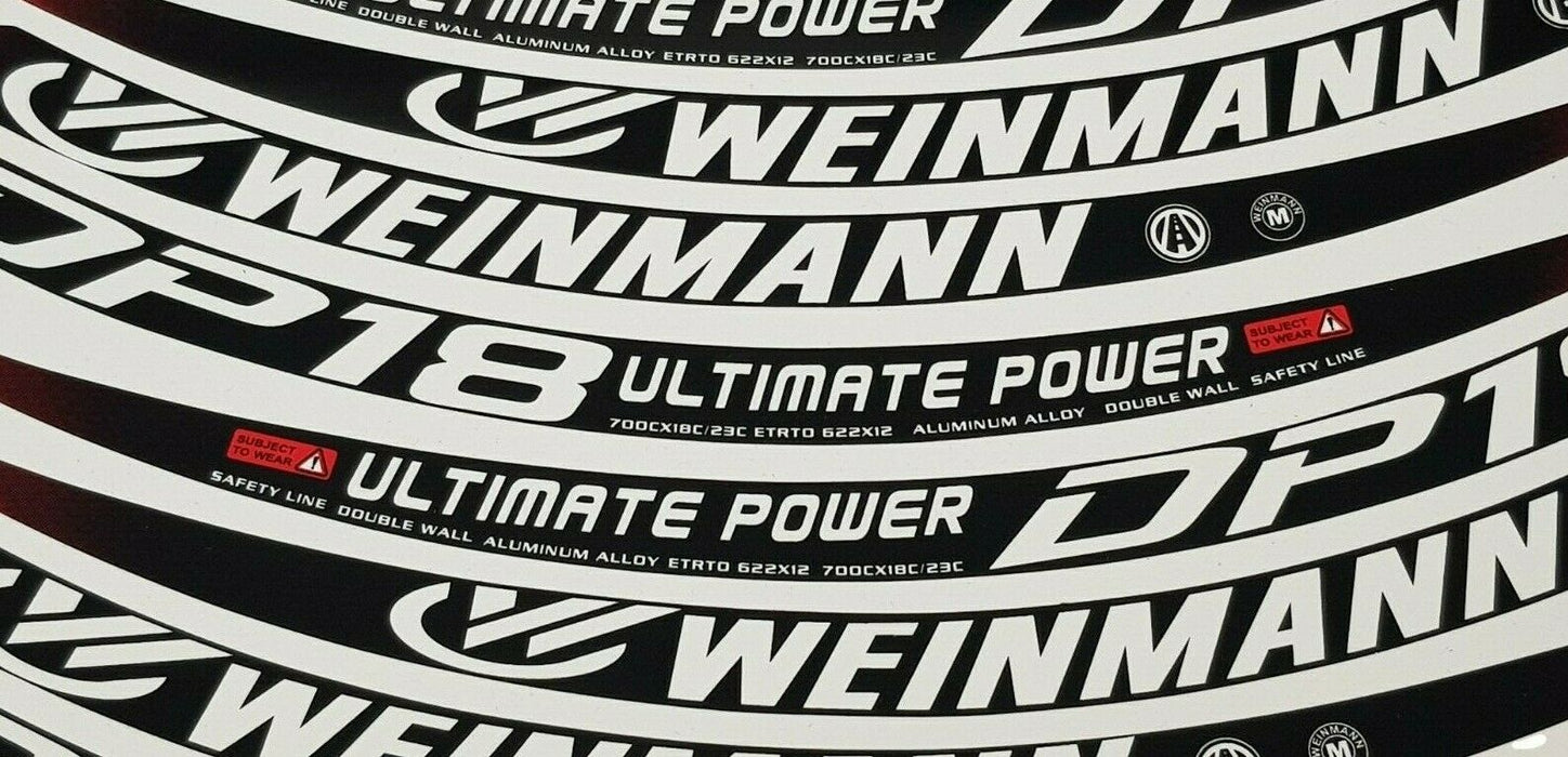 WEINMANN ULTIMATE POWER DP18 622 X 12 WHEEL DECAL SET 700 X 18 NEW STOCK