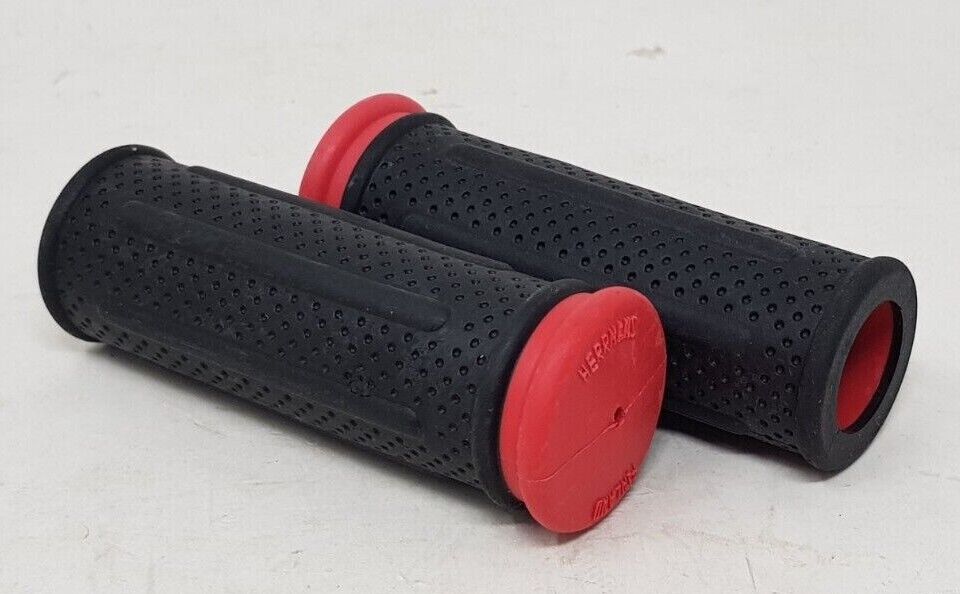 Herrmans 90mm Bike Handlebar Grips Black Red For Bikes With Gripshif