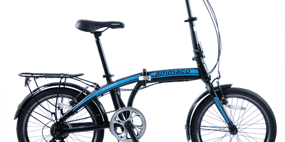 Ammaco Folding Bike Pakka Metro 20 Wheel Commuter Bike Black