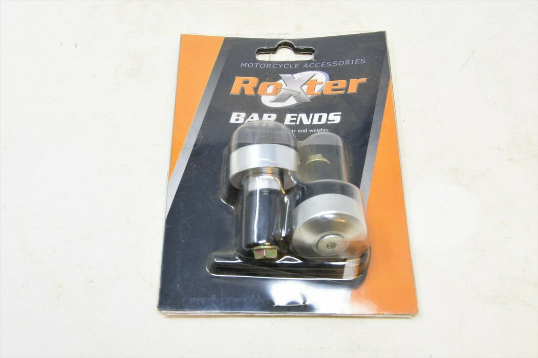PAIR ROXTER MOTORBIKE HANDLEBAR MOTORCYCLE POLISHED ALLOY BAR ENDS END WEIGHT