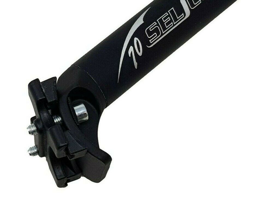 SELCOF 70 29.4MM HI-END SEAT POST 300MM DOUBLE BOLT MICRO ADJUST FORGED TOP BLK