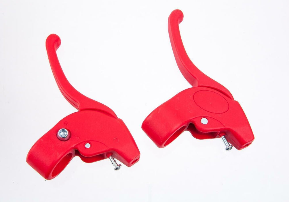 Pair 22.2mm Red Bicycle Caliper Brake Levers For Kids Bikes