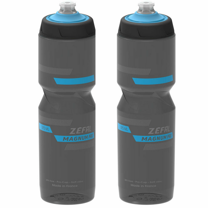 Zefal Magnum Pro Black 975ml Sports Water Bottle - Pack Of 2