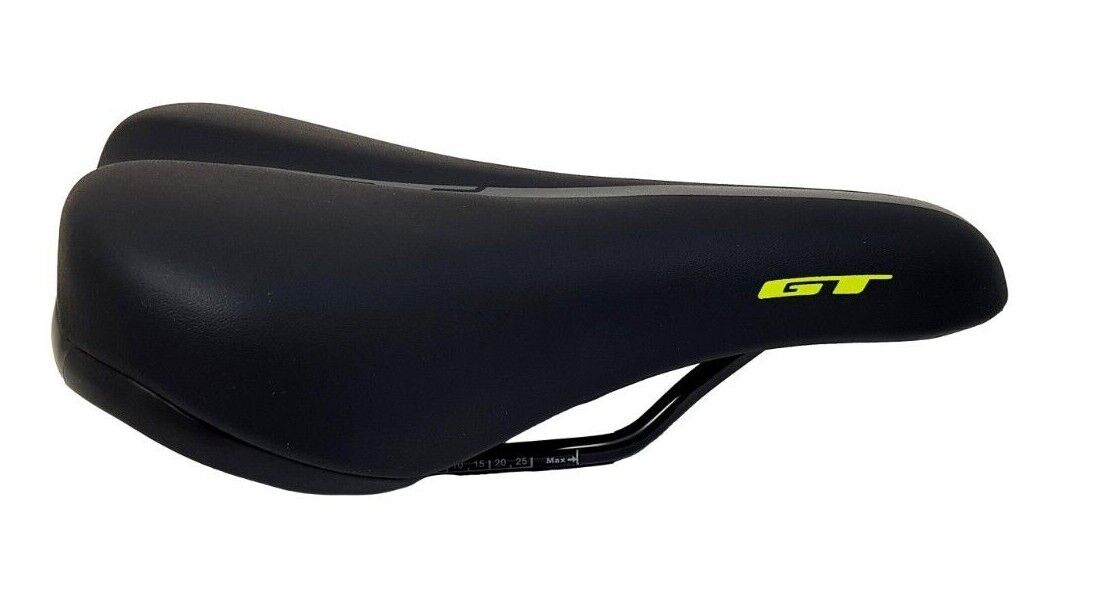 Junior GT MTB Kids Bike Padded Saddle 230mm X 150mm Black With Yellow Junior GT MTB Kids Bike Padded Saddle 230mm X 150mm Black With Yellow