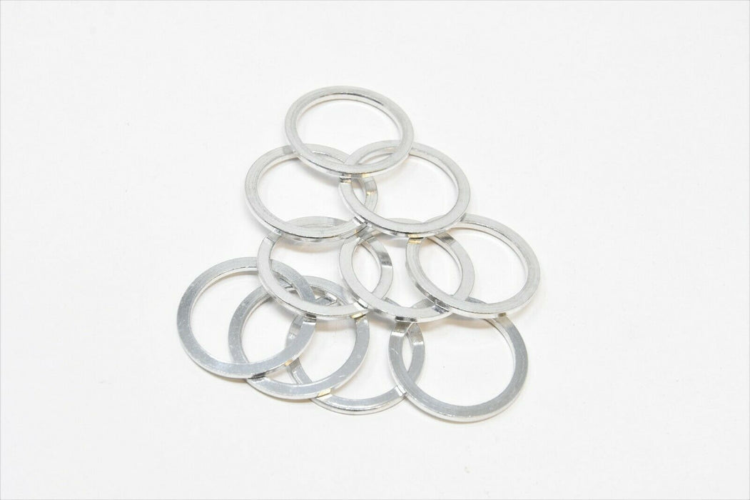 10 X BIKE CYCLE ALLOY HEADSET WASHERS 25.4MM SILVER 1" FORKS SPACER WASHER 2MM