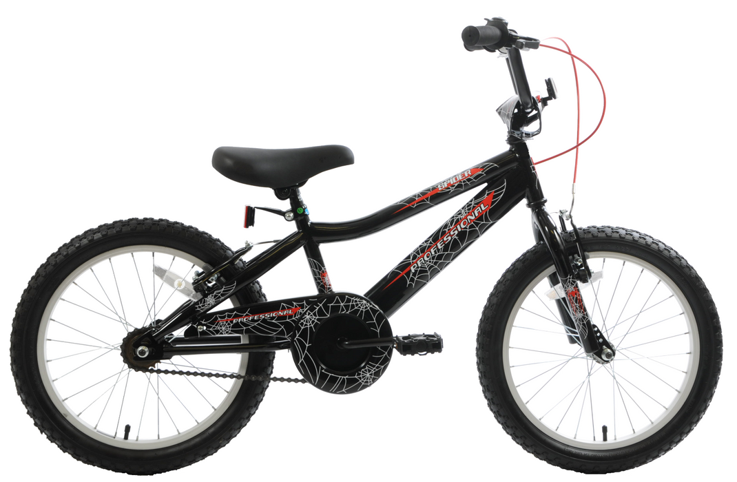 Ammaco Spider 18" Wheel Kids Childs Boys BMX Black & Red Bike Bicycle Age 6 +