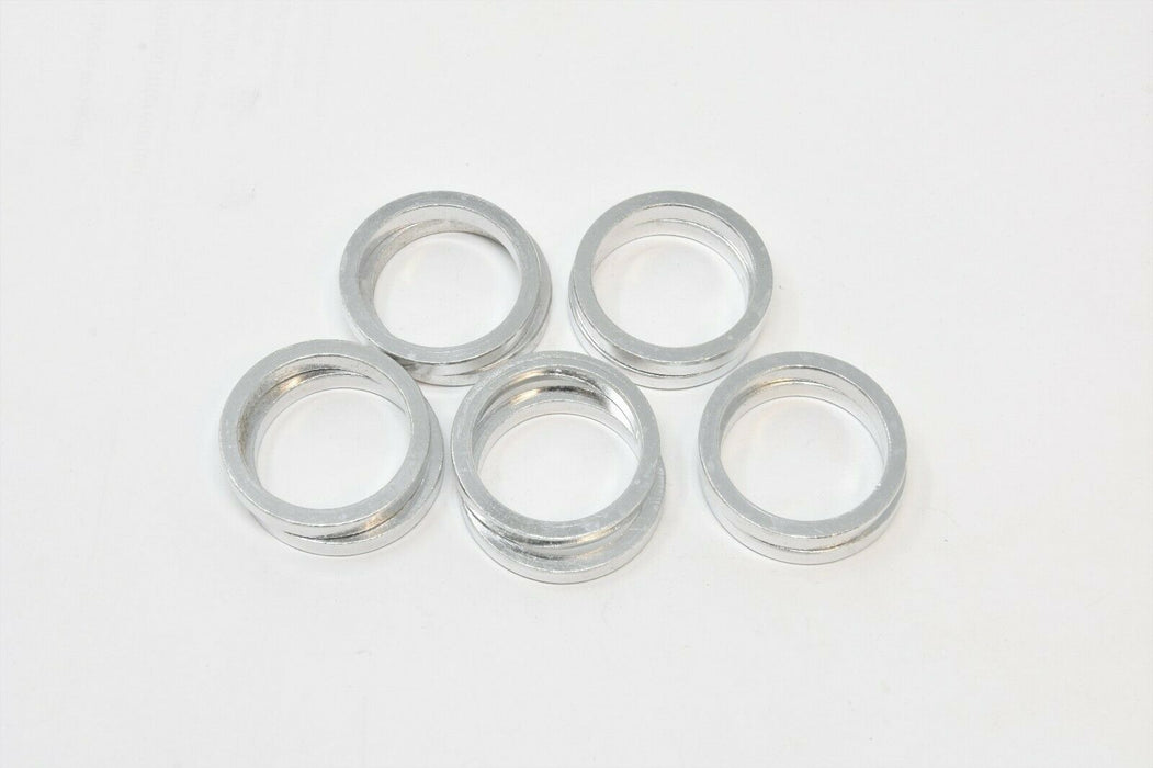 10 X AHEAD HEADSET SPACERS 1 1/8" 28.6MM FORK STEERER 5MM ALLOY WASHERS SILVER