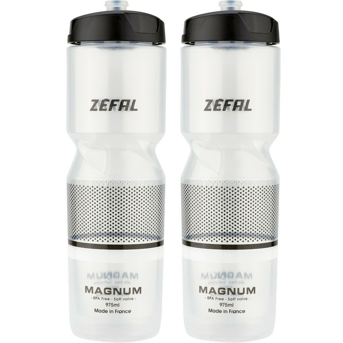 Zefal Magnum Pro Transparent 975ml Sports Water Bottle - Pack Of 2