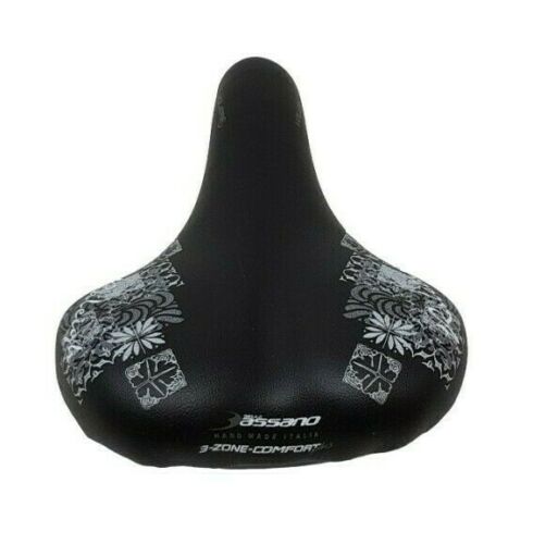 Selle Assano Unisex Wide Padded Comfort Saddle Mtb - Tourer Seat Black 255mm