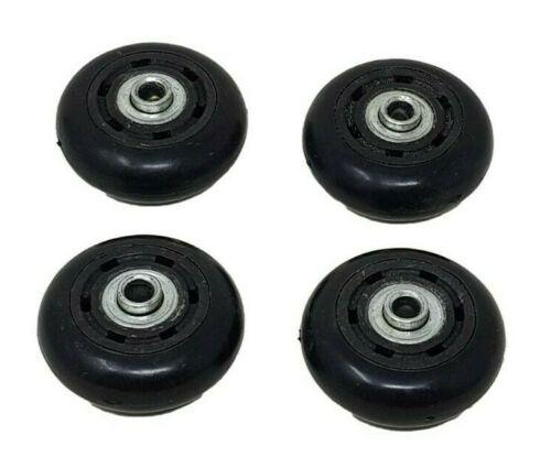 4 X 60MM DIAMETER SOLID RUBBER SMALL WHEELS CASTOR DISPLAY STAND WHEELS 8MM AXLE