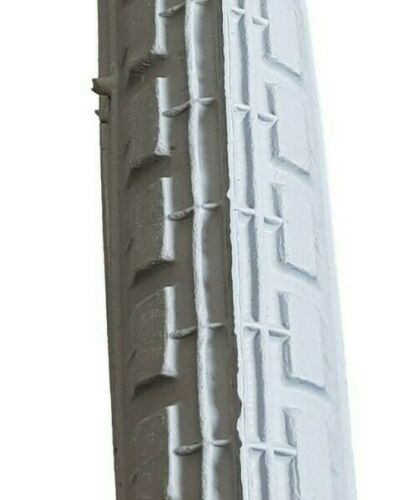 Pair Of Grey 24 X 1 3/8 (37-540) Bike Wheelchair Tyres Straight Line Tread