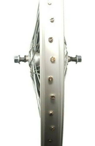 FRONT 20" BMX 48 SPOKE BICYCLE WHEEL 3/8" SILVER ALLOY RIM LARGE FLANGE BIKE HUB