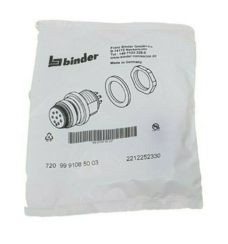 Binder Snap IP67 Female Panel Mount Connector 9991085003 3 Contacts Unshielded