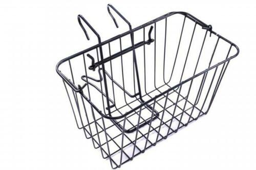 FRONT BLACK WIRE MESH BASKET WITH CARRY HANDLE AND EASY FIT BRACKET 14" WIDE