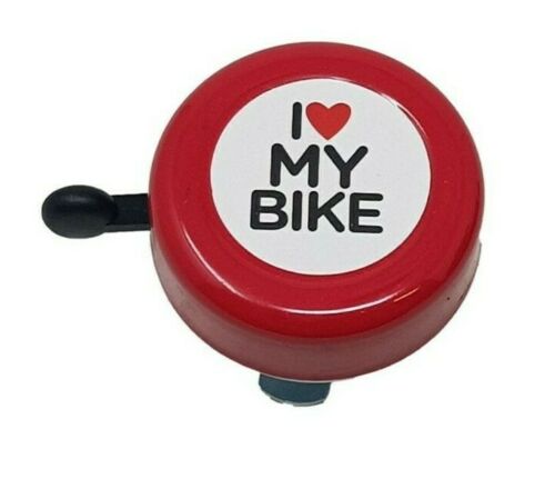 “I Love My Bike” Lightweight Anodised Alloy Red Top Bike Bell 53mm Diameter