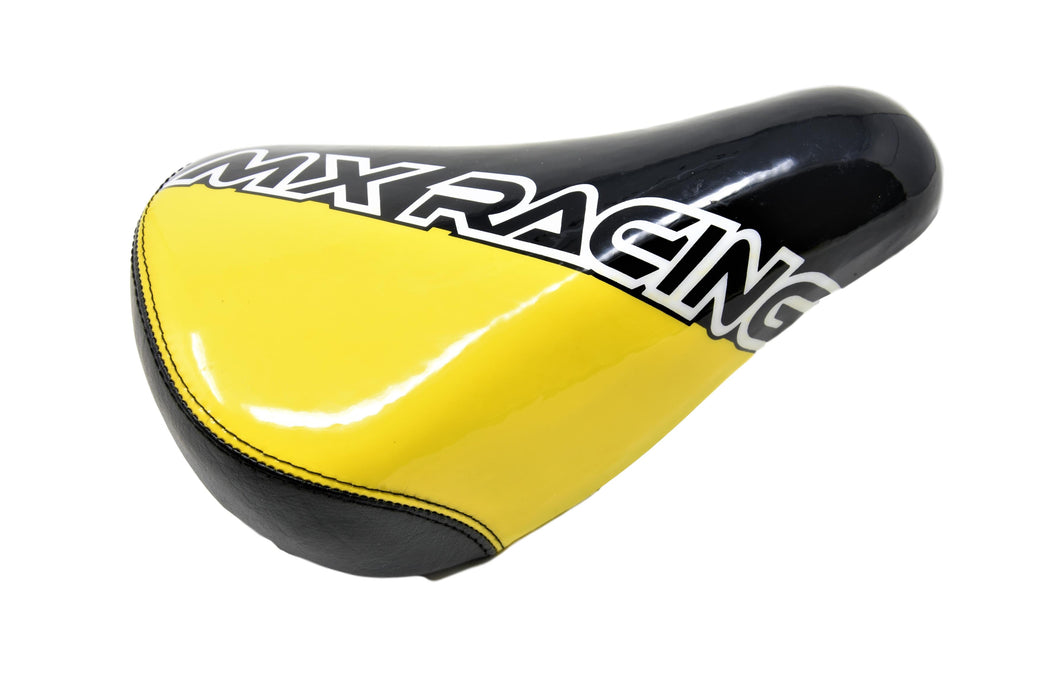 Raleigh MX 12” Kiddies Bike Saddle, Bolt On Or Bond To Seat Post Type Yellow & Black