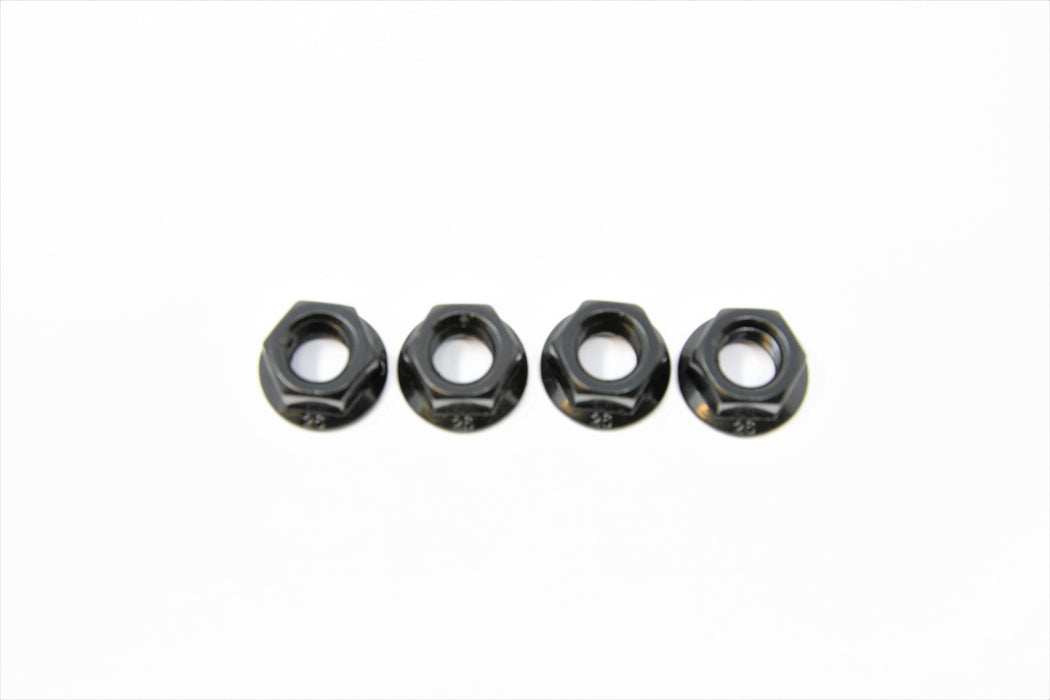 Two Pair (4) 3-8" Black Rear Cycle Wheel Nuts 26tpi With Integrated Washer All Bikes