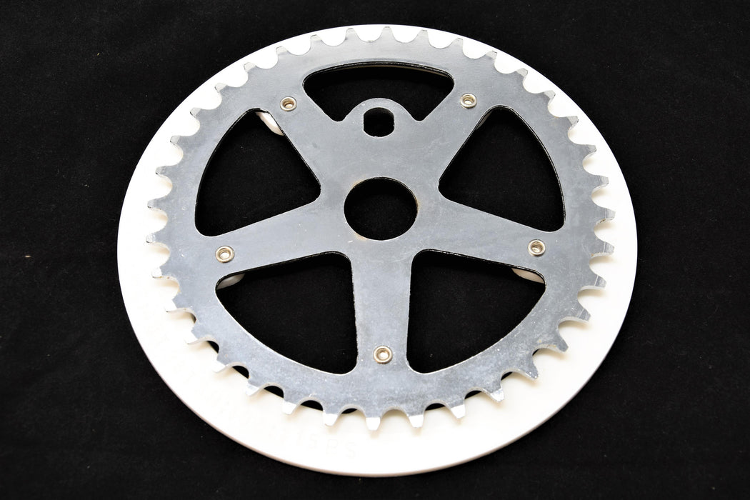 BMX Chainring 36 Teeth White Suits OPC Or 3 Piece BB, Old School, Modern & Kids Bikes