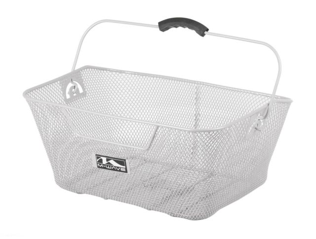 White Bicycle Wire Mesh Basket Fits On To Front Or Rear Carrier Shopping Luggage