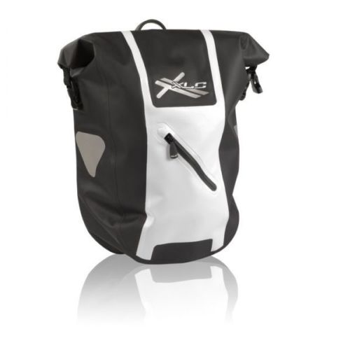 15L or 30L XLC Low Rider Waterproof Bike Pannier Roll Top Luggage Bag  Black-White